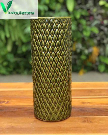 VASO BOTANI ALTO ESMALT VERDE OLIVA