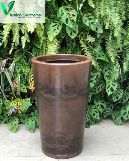 VASO CONE POLIDO 3 MARROM CACAU