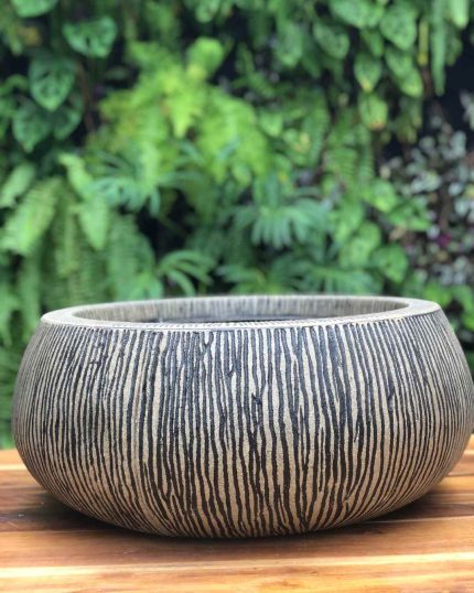 VASO RISCATO REDONDO BAIXO 35 ENVELHECIDO