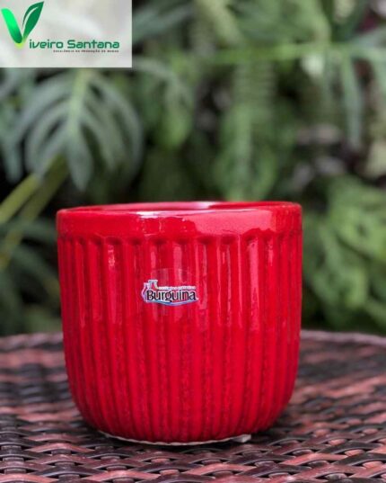 VASO ESMALT VERMELHO PT 12